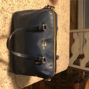 Coach dark teal bag with shoulder strap